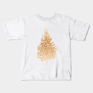 Golden christmas tree Kids T-Shirt